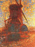 Piet Mondrian molen mill the winkel mill in sunlight,1908 oil painting artist